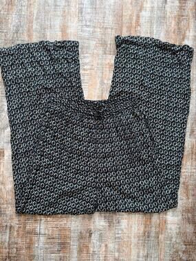 Kaktus Black Blue Fun Boho Goth High Rise Comfortable Lounge Pants Size Medium